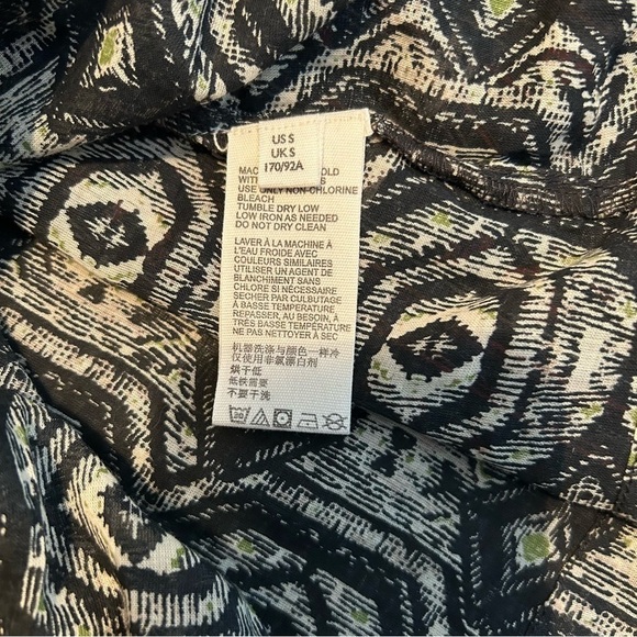 Free People Mostly Meadow Boho Hippie Puff Sleeve Semi Sheer Lace & Fringe Top - Picture 12 of 16